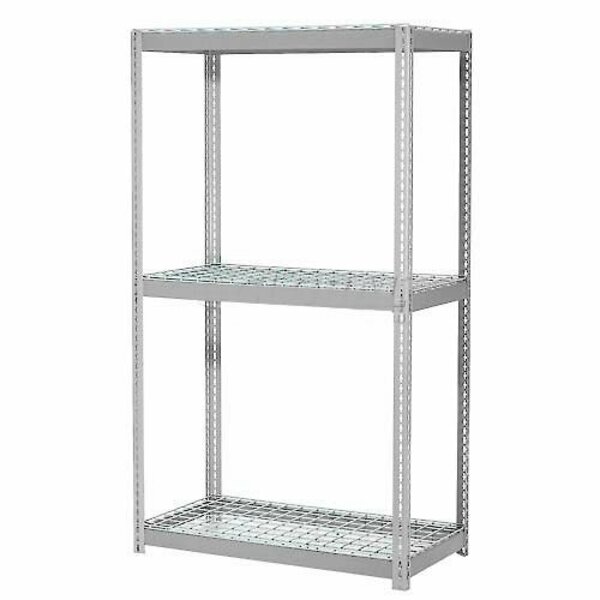 Global Industrial 3 Shelf, Extra HD Boltless Shelving, Starter, 60inW x 24inD x 84inH, Wire Deck B2296795